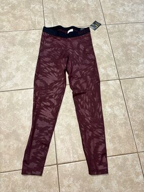 Nike Women's Burgundy Camouflage Print Leggings